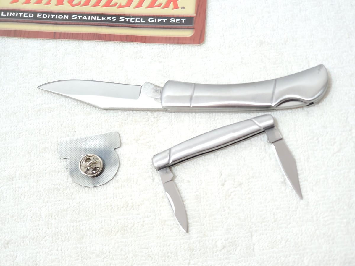 Winchester Limited Edition 2 Knife & Pin Stainless Steel Gift Set Collector Tin