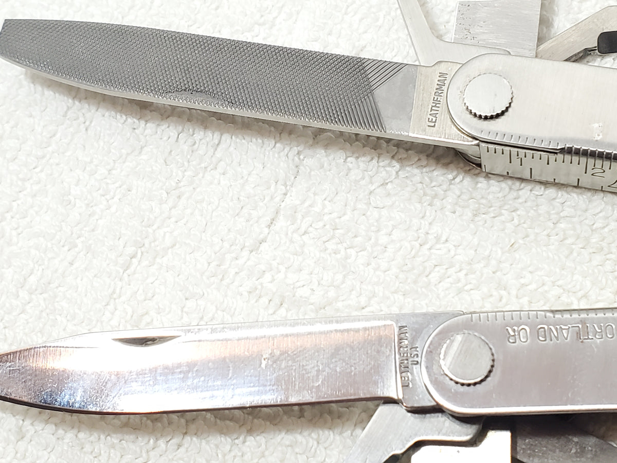 Vintage Leatherman Pocket Survival Tool Custom Engraving Leather Belt Sheath