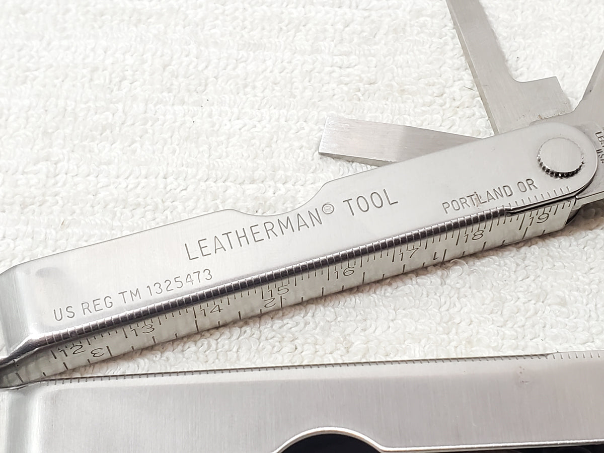 Vintage Leatherman Pocket Survival Tool Custom Engraving Leather Belt Sheath