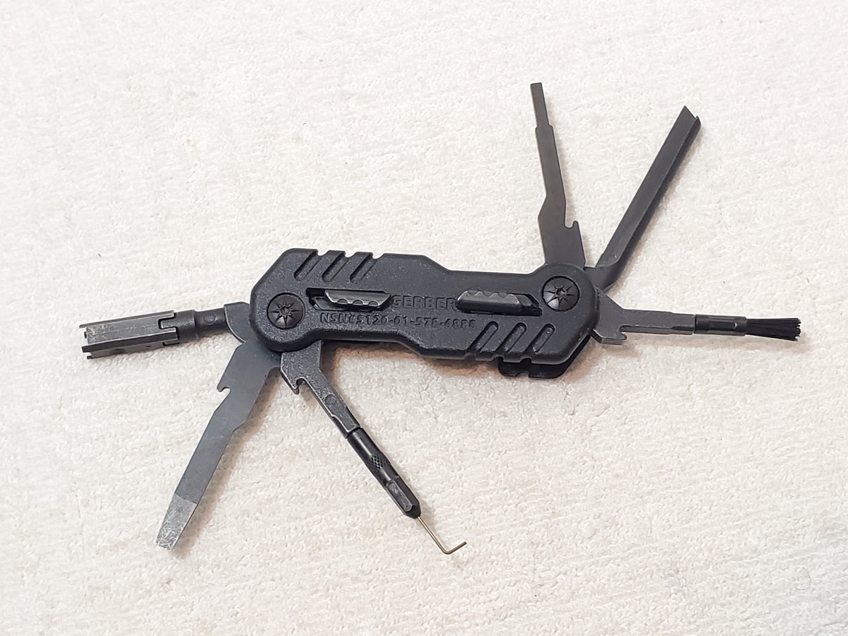Gerber Black Multitool Short Reach Extraction Cleaning Slide Lock Buttons