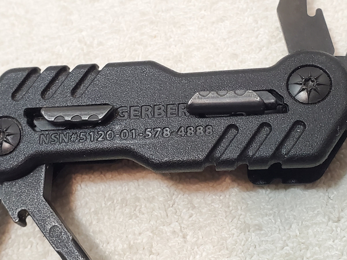 Gerber Black Multitool Short Reach Extraction Cleaning Slide Lock Buttons