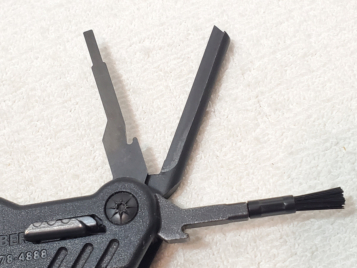 Gerber Black Multitool Short Reach Extraction Cleaning Slide Lock Buttons