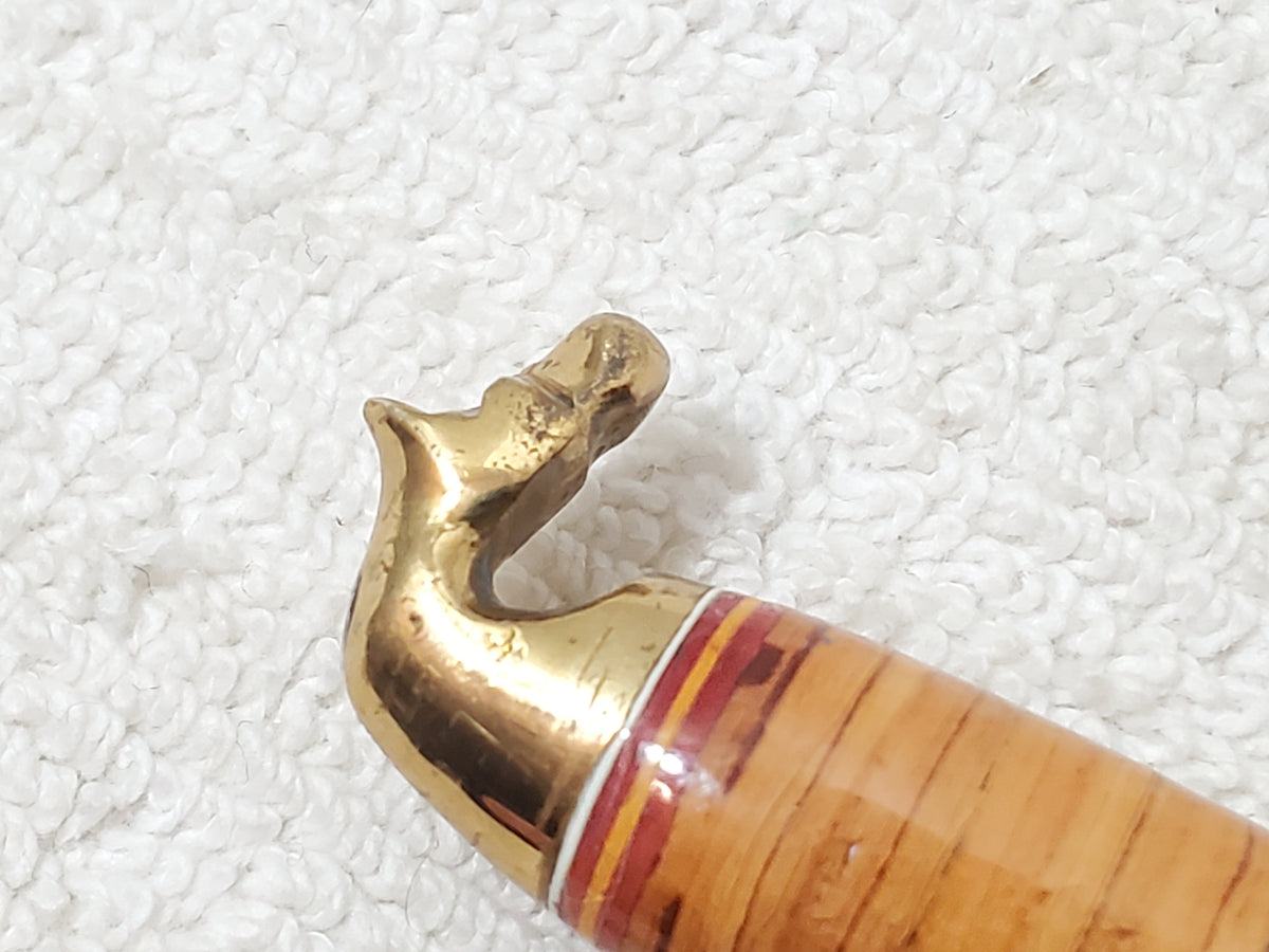 Vintage Finnish Kauhava Puukko Miniature Letter Opener Knife Horse Head Brass