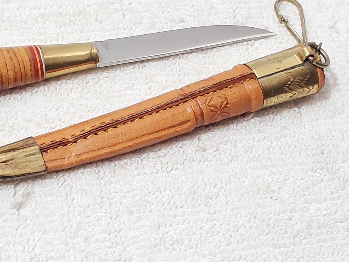 Vintage Finnish Kauhava Puukko Miniature Letter Opener Knife Horse Head Brass
