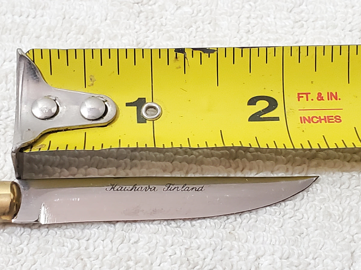Vintage Finnish Kauhava Puukko Miniature Letter Opener Knife Horse Head Brass