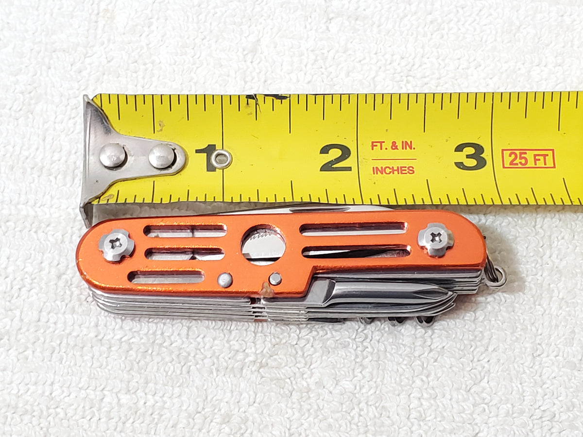 Wilcor Outdoors 15-in-1 Multi-Tool Pocket Knife Metallic Orange Stainless Steel