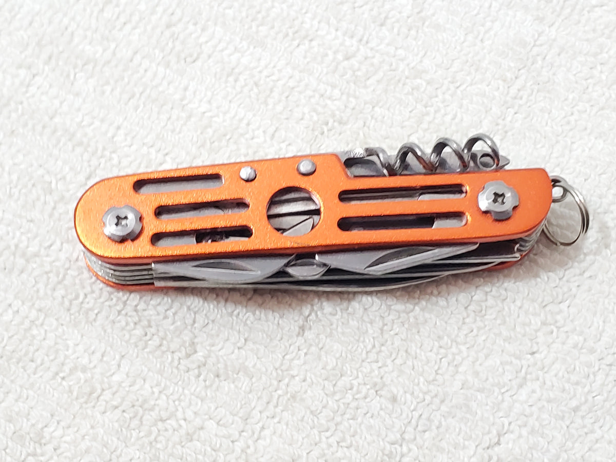 Wilcor Outdoors 15-in-1 Multi-Tool Pocket Knife Metallic Orange Stainless Steel