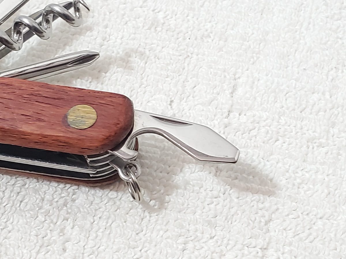 Vintage Duck Head Pocket Knife Multi-Tool Wooden Handle Scales Stainless Steel
