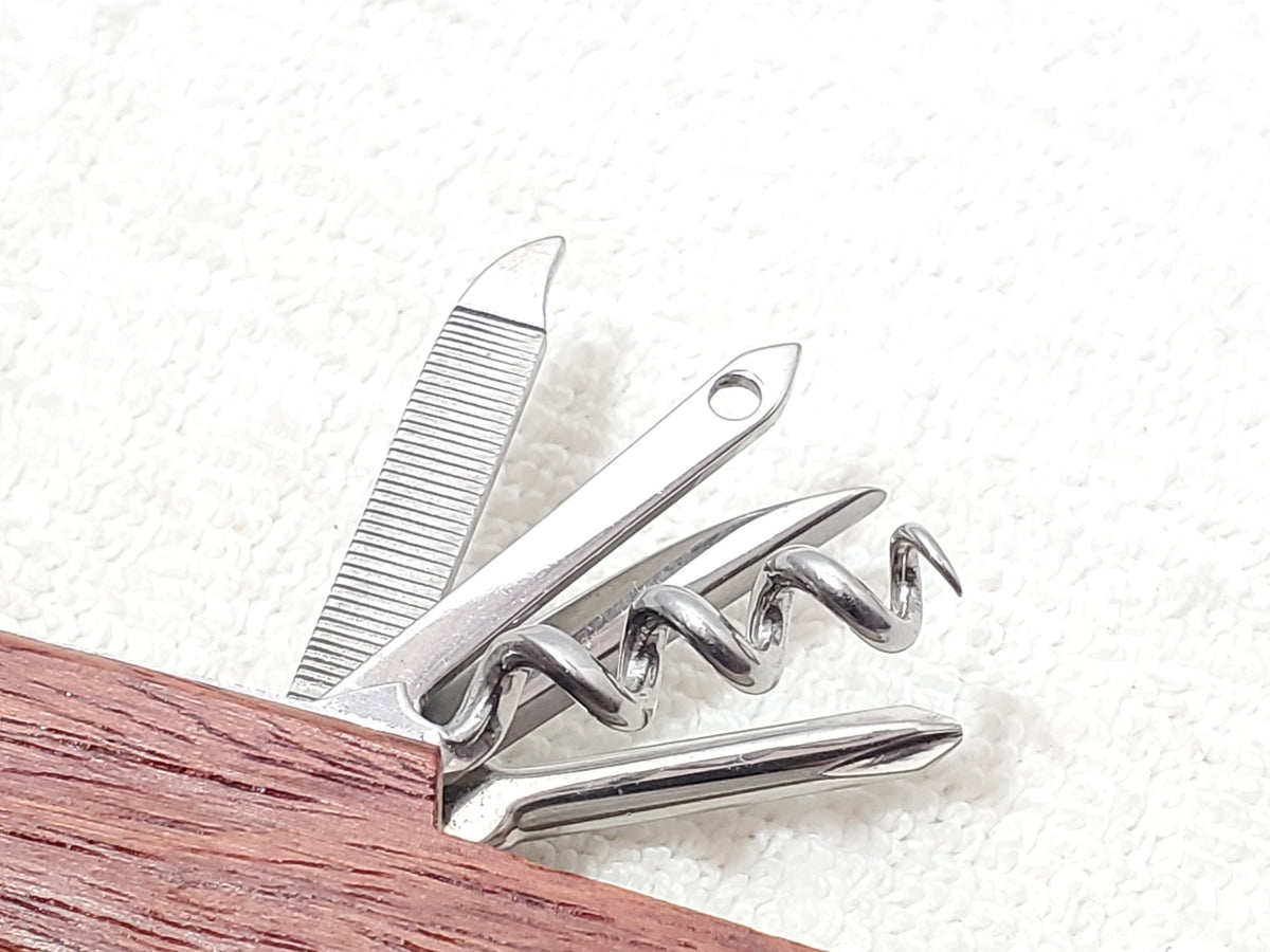 Vintage Duck Head Pocket Knife Multi-Tool Wooden Handle Scales Stainless Steel