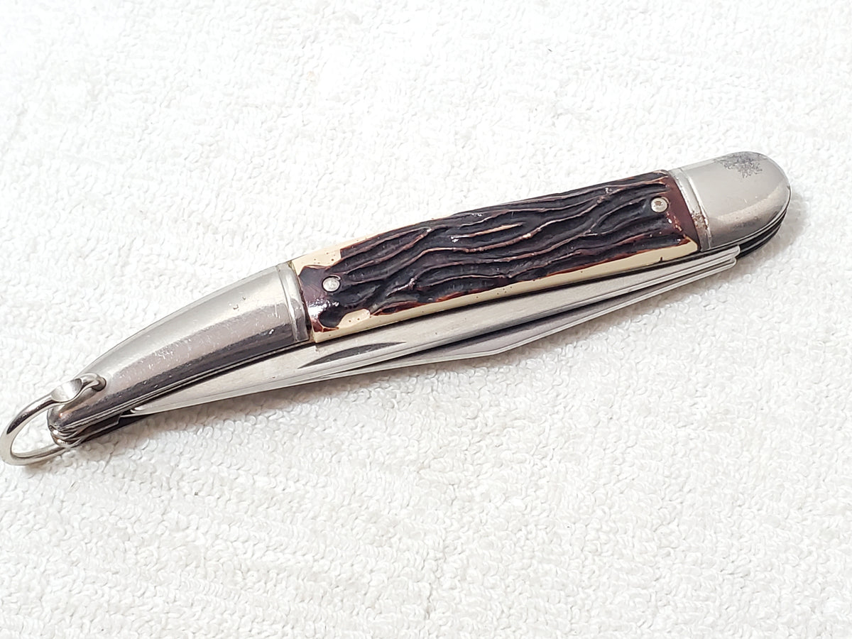 Vintage Colonial Folding Pocket Fishing Knife Texas Toothpick Style Made in USA