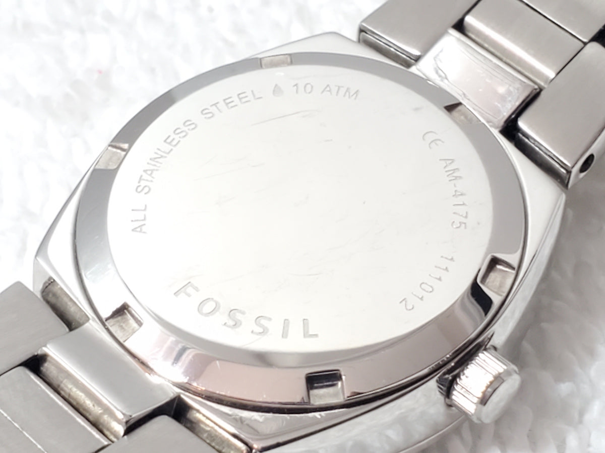 Fossil Ladies Date Mother Pearl Dial Crystals Bezel One Jewel Quartz Watch