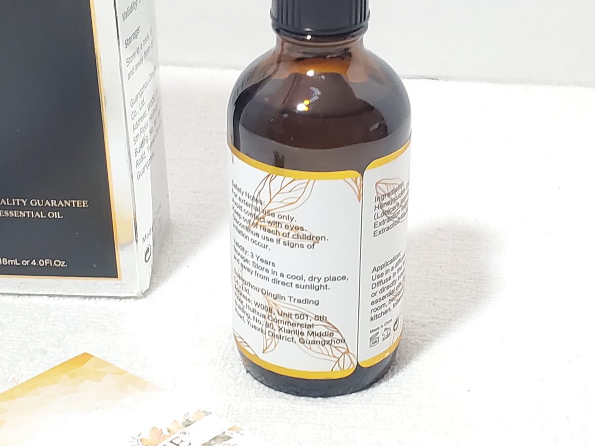 EUQEE Honeysuckle Premium Grade Essential Oil 4.0 oz 118 ml with Dropper Box